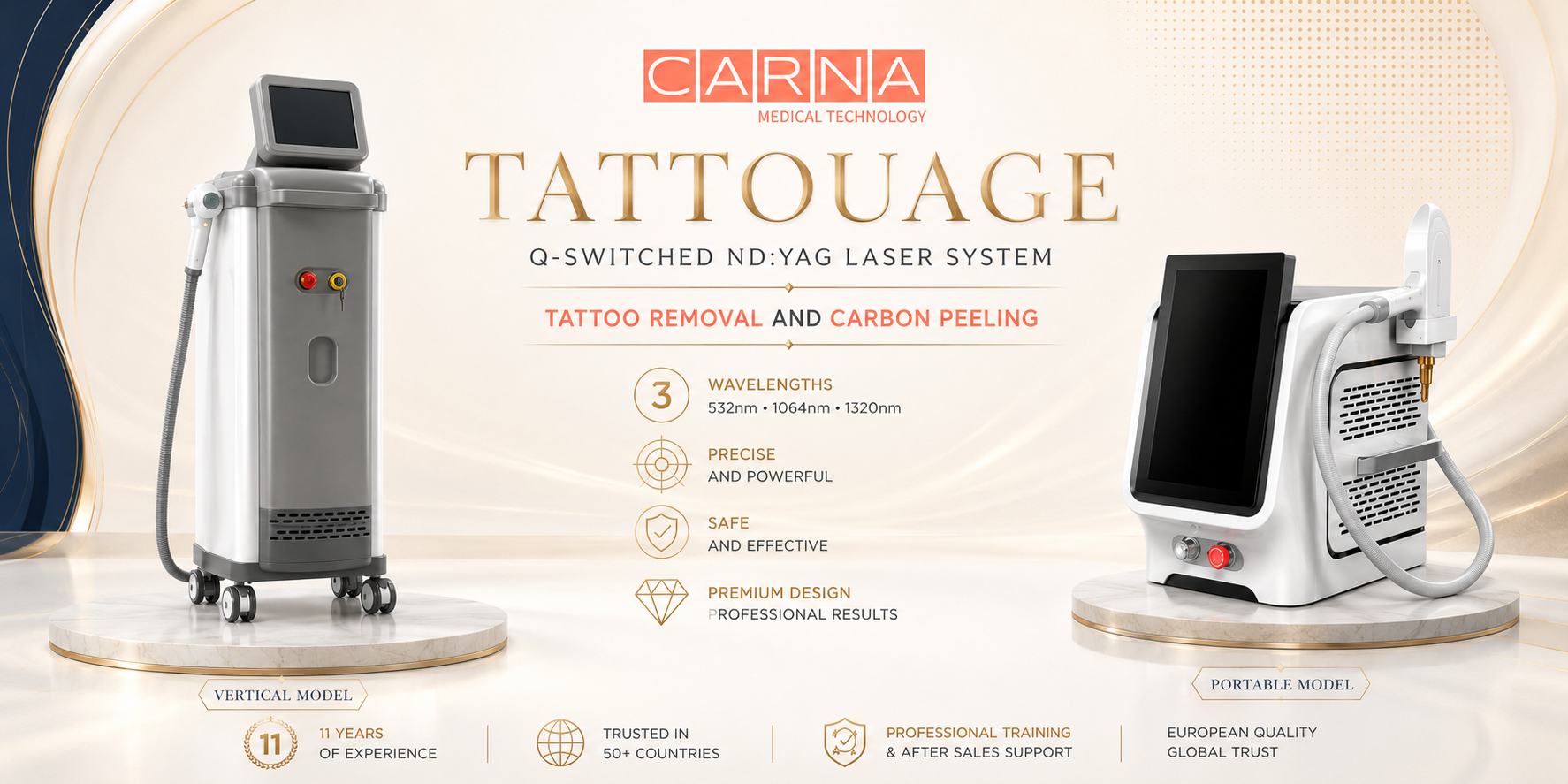 Carna Medical Tattouage Q-Switched Nd:YAG tattoo removal laser