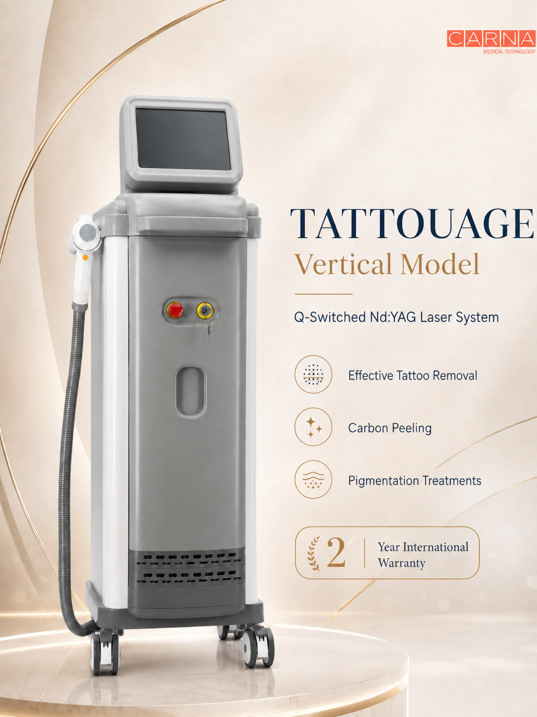 vertical q switched nd yag laser